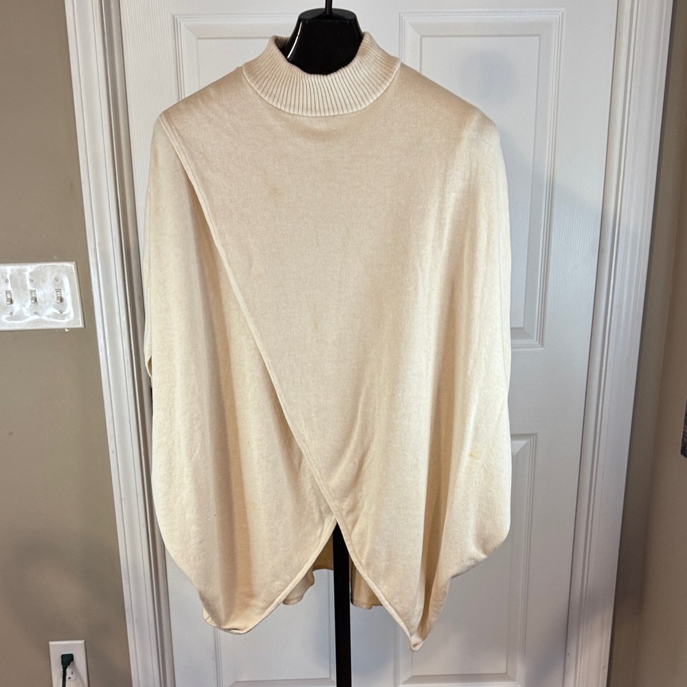 Chic Cream Women's Poncho Sweater
